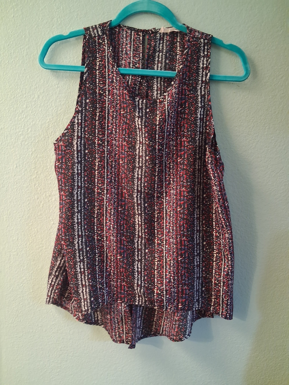 Sophie Rue Patterned Sleeveless Blouse | Size M